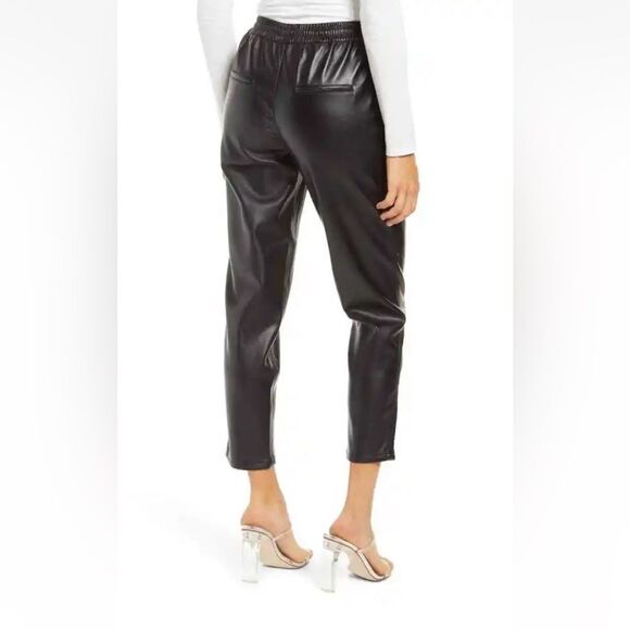 Blank NYC No Guidance Faux Leather Drawstring Ankle Jogger Pants, Size 28 - Picture 2 of 14